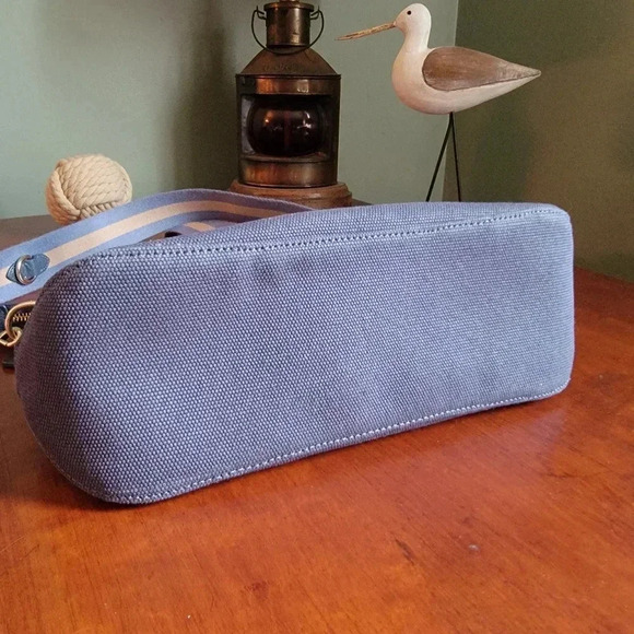 Coach Ellis Canvas and Leather Shoulder Bag Blue CA626 - Picture 9 of 15